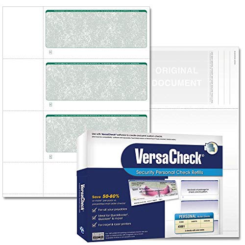 VersaCheck Security Personal Check Refills: Form #3001 Personal Wallet - Green - Classic - 250 Sheets von VersaCheck