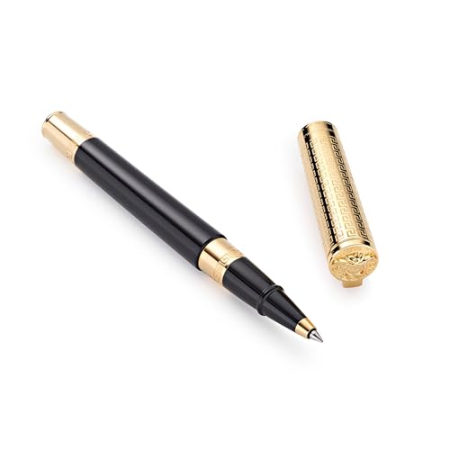Versace Kugelschreiber OLYMPIA ROLLER BLK/IP GOLD IP GLD CAP WITH GRECA ENGRAVED S6-Calipso Roller VS6040017 von Versace