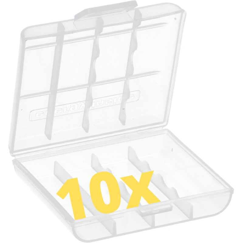 10x Aufbewahrungsbox Akkubox für 4x AA oder 5x AAA Akkus Batterien von Verschiedene