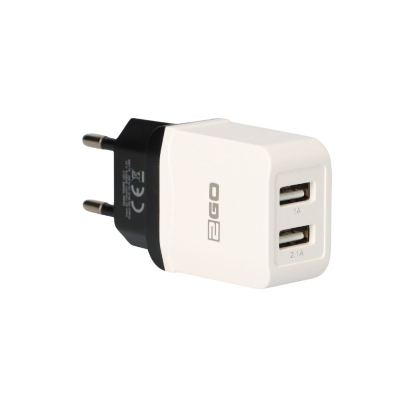 2Go Netz-Ladegerät USB Duo weiß Max 2,1A Strom Verteilung von Verschiedene