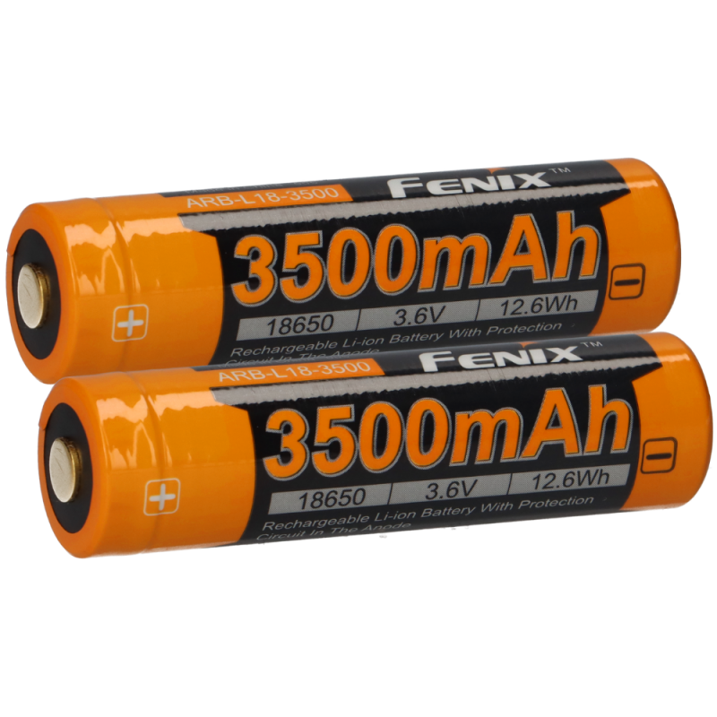 2x Fenix ARB-L18-3500 Li-Ion Akku 18650, 3500mAh geschützt von Verschiedene