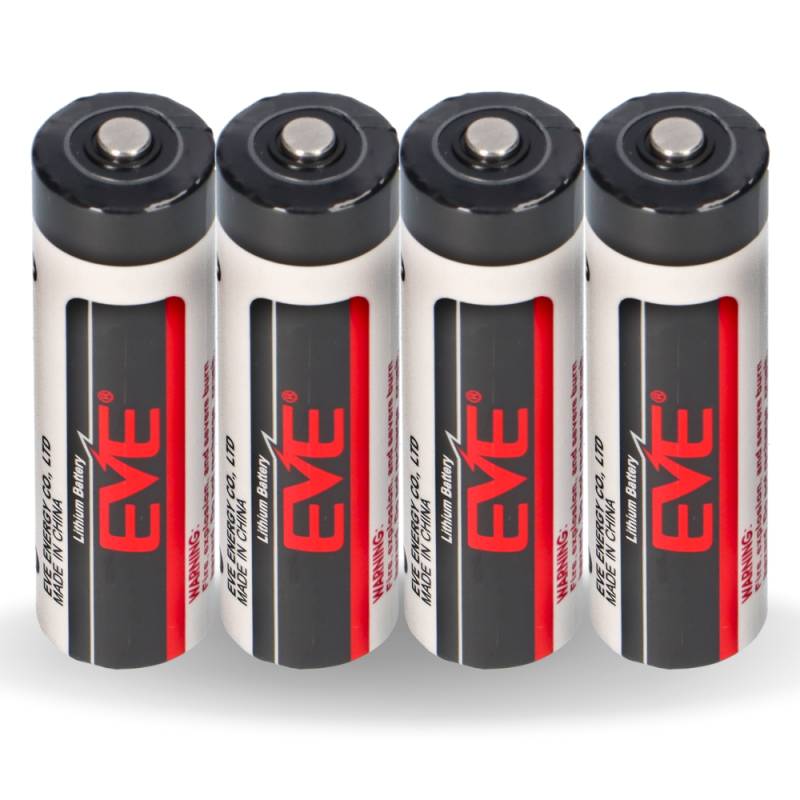 4x EVE ER14505 AA Lithium-Thionylchlorid 3,6V 2400mAh Batterie von EVE