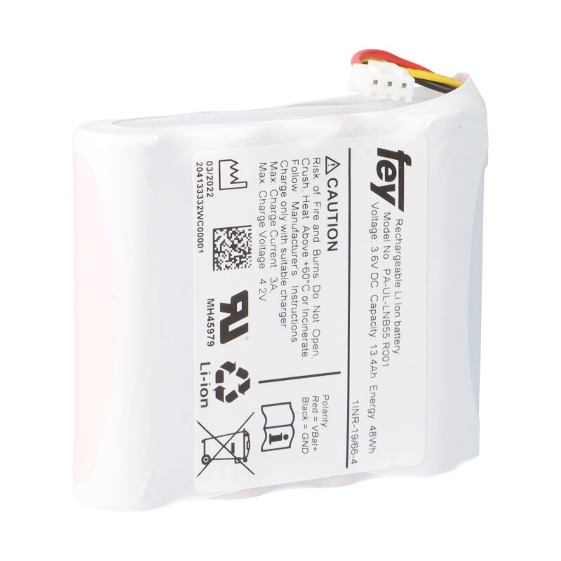 Lithium-Ionen Akkupack 3,6V 13,4Ah 48Wh 1S4P mit Kabel und Stecker Lithium-Ionen Akkupack 3,6V 13,4Ah 48Wh 1S4P mit Kabel und Stecker von Verschiedene