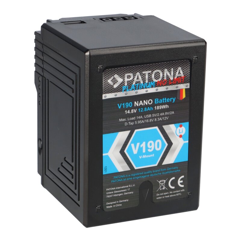 Patona Platinum V190 NANO V-Mount Akku D-Tap von Verschiedene