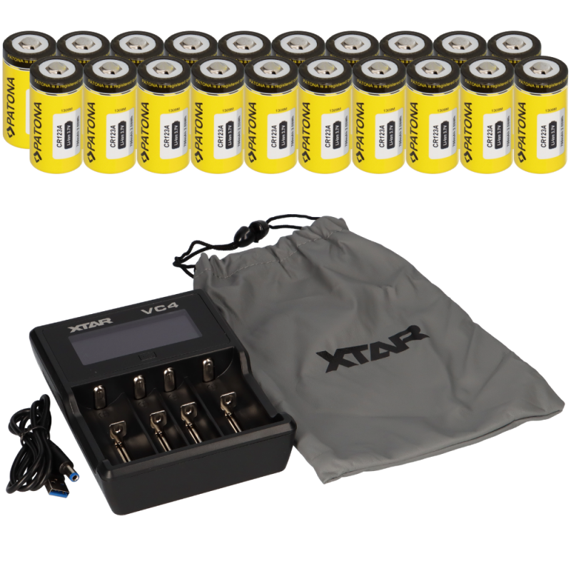Set 20x Patona CR123A Akku + Xtar VC4 Ladegerät Li-Ion NiMH Set 20x Patona CR123A Akku + Xtar VC4 Ladegerät Li-Ion NiMH von Verschiedene
