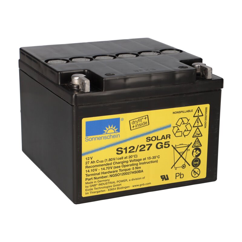 Sonnenschein Blei-Akku Solar S12/27G5 Pb 12V / 27Ah Sonnenschein Blei-Akku Solar S12/27G5 Pb 12V / 27Ah von Sonnenschein / Exide