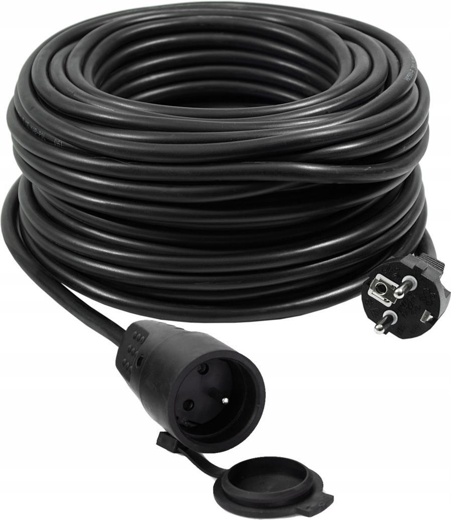 VERTEX PZO50M Einziehbares Verlängerungskabel 50 m 3x2,5 mm Schwarz (PZO50M) von Vertex