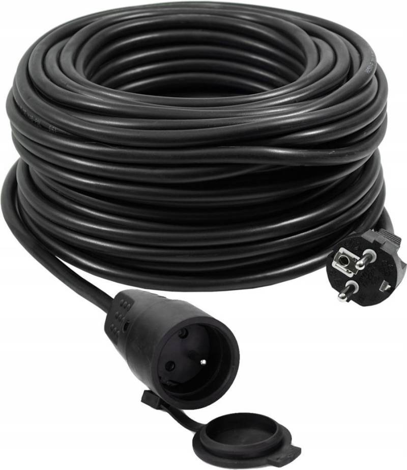 VERTEX PZO50M Einziehbares Verlängerungskabel 50 m 3x2,5 mm Schwarz (PZO50M) von Vertex