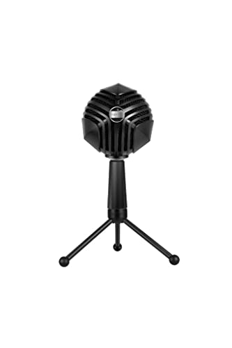 Vertux Sphere, professionelles USB-Mikrofon für die Digitale Aufnahme mit Nierenkondensatorkapsel, AUX-Buchse, LED-Beleuchtung, Lautstärkeregelung, Stativständer und Stummschalttaste, Schwarz von Vertux