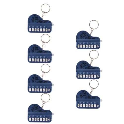 Vervmczn Metallic-Blau, 7-Teiliges Mini-Handheld-Keyboard mit Elektronischem Schlüsselbund, Kann Kleines Klavier Spielen von Vervmczn