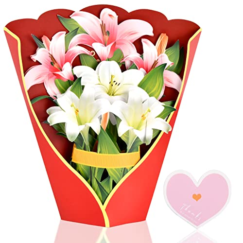 Vesaneae Grußkarte, Rosenstrauß Karte 3D, Rosenstrauß Pop Up Grußkarte, Rosen 3D Blumenkarte, Geburtstagsgrußkarte, Popup Glückwunschkarte, Pop Up Blumenkarte mit Umschlag für Alle Gelegenheiten (D) von Vesaneae