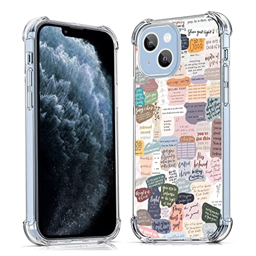 Bibelversen für iPhone 13 Hülle, christliche Jesus-Zitate, Collage-Muster für Christen, trendige weiche TPU-Schutzhülle, kompatibel mit iPhone 13 von Vesidurt