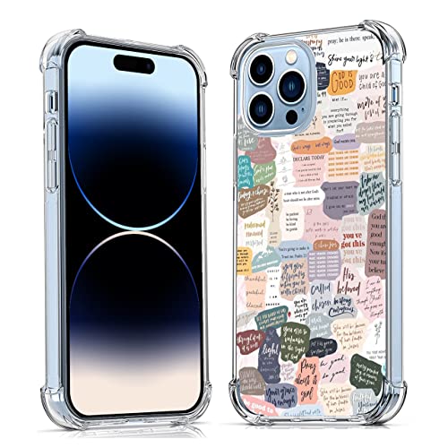 Bibelversen für iPhone 14 Pro Max Hülle, christliche Jesus Zitate Collage Muster für Christen, trendige weiche TPU-Schutzhülle, kompatibel mit iPhone 14 Pro Max von Vesidurt