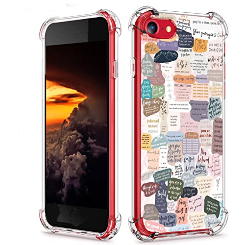 Vesidurt Bibelversen Handyhülle Kompatibel mit iPhone 7/8/SE TPU Schutzhülle mit 4K Muster Transparent Stoßfest Slim Fit Vesidurt Bibelversen Handyhülle Kompatibel mit iPhone 7/8/SE TPU Schutzhülle mit 4K Muster Transparent Stoßfest Slim Fit von Vesidurt