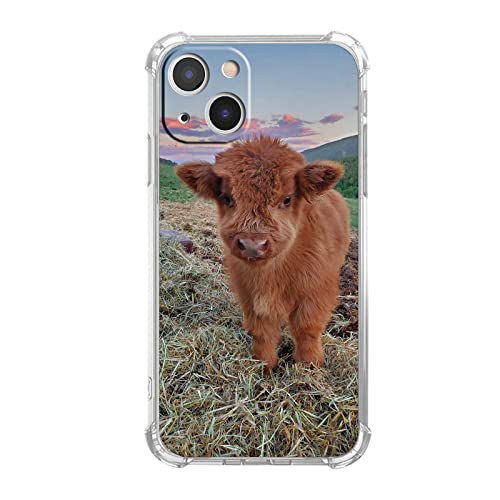 Vesidurt Highland Pampa Kuh Hülle für iPhone 13, niedliches Baby-Kuh-Muster für Damen und Herren, trendige, weiche TPU-Schutzhülle für iPhone 13, VESIP13_22 von Vesidurt