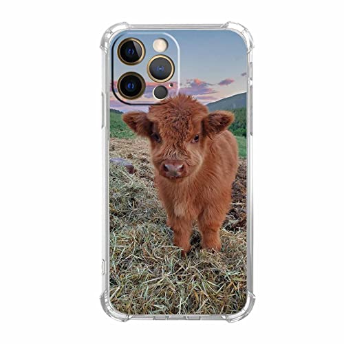 Vesidurt Highland Pampa Kuh Schutzhülle für iPhone 12 Pro Max, süßes Baby Kuh Muster Hülle für Damen und Herren, trendige weiche TPU-Schutzhülle für iPhone 12 Pro Max von Vesidurt