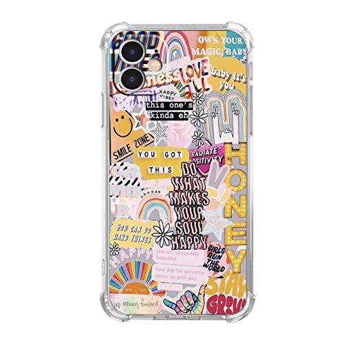 Vesidurt Positive Quotes Collage für iPhone 11 Hülle, Hippie Indie ästhetisches Muster Hülle für Teenager Frauen, einzigartige weiche TPU-Schutzhülle für iPhone 11, VESIP11_24 von Vesidurt