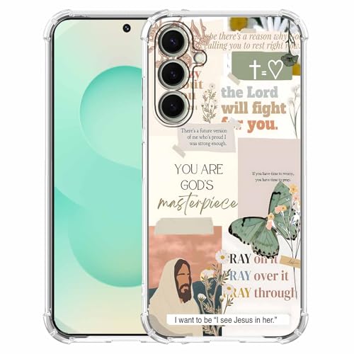 Vesidurt Schutzhülle für Samsung Galaxy S25+, christliche Bibelvers-Collage, trendige, weiche TPU-Schutzhülle, kompatibel mit Galaxy S25 Plus Vesidurt Schutzhülle für Samsung Galaxy S25+, christliche Bibelvers-Collage, trendige, weiche TPU-Schutzhülle, kompatibel mit Galaxy S25 Plus von Vesidurt