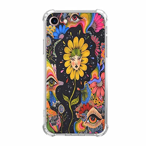 Vesidurt Trippy Schutzhülle für iPhone 7/8/SE, Motiv: psychedelische Blumen, Hippie-Augen-Kunstmuster, einzigartige, weiche TPU-Schutzhülle für iPhone 7/8/SE Vesidurt Trippy Schutzhülle für iPhone 7/8/SE, Motiv: psychedelische Blumen, Hippie-Augen-Kunstmuster, einzigartige, weiche TPU-Schutzhülle für iPhone 7/8/SE von Vesidurt