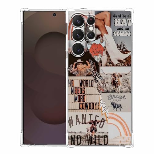 Vesidurt West Cowboy-Schutzhülle für Samsung Galaxy S25 Ultra, Western Country Art Collage, trendige weiche TPU-Schutzhülle, kompatibel mit Galaxy S25 Ultra Vesidurt West Cowboy-Schutzhülle für Samsung Galaxy S25 Ultra, Western Country Art Collage, trendige weiche TPU-Schutzhülle, kompatibel mit Galaxy S25 Ultra von Vesidurt