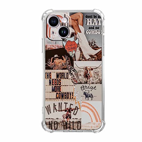 Vesidurt West Cowboy Schutzhülle für iPhone 14, Western Country Art Collage, trendige, weiche TPU-Schutzhülle, kompatibel mit iPhone 14 Vesidurt West Cowboy Schutzhülle für iPhone 14, Western Country Art Collage, trendige, weiche TPU-Schutzhülle, kompatibel mit iPhone 14 von Vesidurt