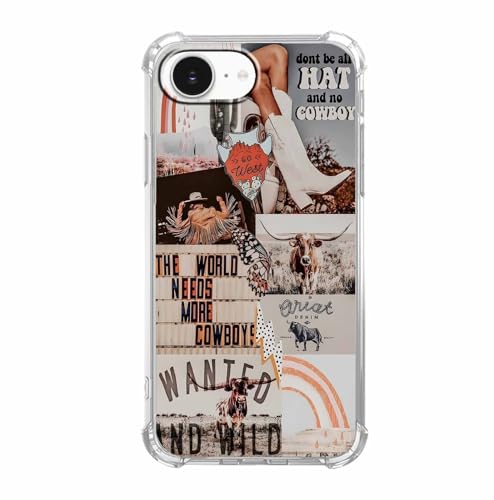 Vesidurt West Cowboy Schutzhülle für iPhone 16e, Western Country Art Collage, trendige, weiche TPU-Schutzhülle, kompatibel mit iPhone 16e Vesidurt West Cowboy Schutzhülle für iPhone 16e, Western Country Art Collage, trendige, weiche TPU-Schutzhülle, kompatibel mit iPhone 16e von Vesidurt