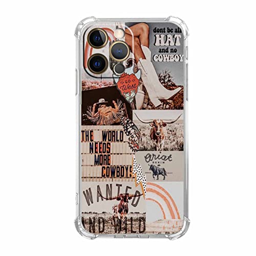 Vesidurt West Cowboy iPhone 12 Pro Max Hülle, Western Country Pattern Hülle für Mädchen Jungen, trendige weiche TPU-Schutzhülle, kompatibel mit iPhone 12 Pro Max von Vesidurt