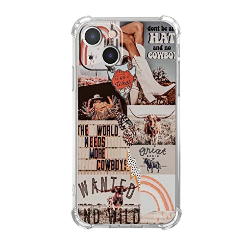 Vesidurt West Cowboy iPhone 13 Hülle, Western Country Muster Hülle für Mädchen Jungen, trendige weiche TPU-Schutzhülle, kompatibel mit iPhone 13, VESIP13_32 von Vesidurt