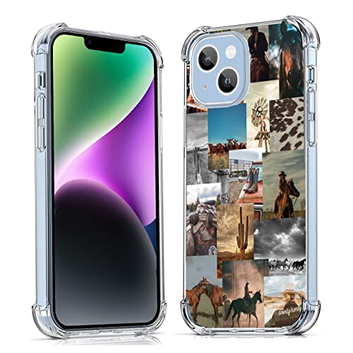 Vesidurt Western Country Schutzhülle für iPhone 14, Cowboy-Cowgirl-Pferd-Collage, trendige, weiche TPU-Hülle, kompatibel mit iPhone 14 Vesidurt Western Country Schutzhülle für iPhone 14, Cowboy-Cowgirl-Pferd-Collage, trendige, weiche TPU-Hülle, kompatibel mit iPhone 14 von Vesidurt