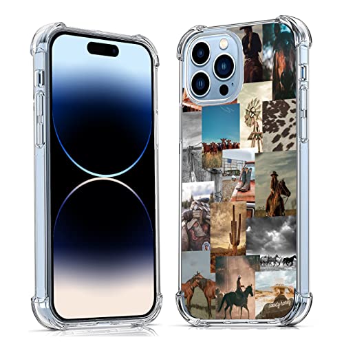 Vesidurt Western Country Schutzhülle für iPhone 14 Pro Max, Cowboy-Cowgirl-Pferd-Collage, trendige, weiche TPU-Hülle, kompatibel mit iPhone 14 Pro Max Vesidurt Western Country Schutzhülle für iPhone 14 Pro Max, Cowboy-Cowgirl-Pferd-Collage, trendige, weiche TPU-Hülle, kompatibel mit iPhone 14 Pro Max von Vesidurt