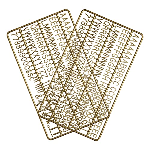 1,9 cm große Buchstaben für Flet Brieftafeln, 300 Stück inkl. Buchstaben, Zahlen und Symbole für austauschbare Kunststoff-Nachrichtenbretter (antikes Messing) von Veskaoty