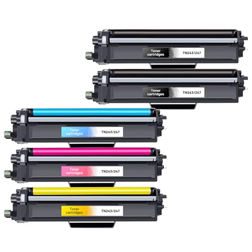 Veson Toner TN247 TN243 Kompatibel für Brother TN 243CMYK TN243 TN 243 247 MFC-L3750CDW MFC-L3770CDW DCP-L3550CDW HL-L3230CDW HL-L3210CW MFC-L3710CW(Schwarz Cyan Magenta Gelb, 5 Pack) von Veson