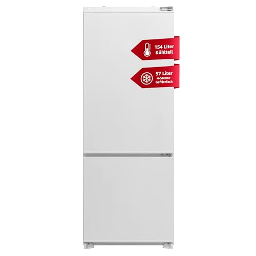 Vestel VEKK5126 Einbau-Kühl-Gefrierkombination (Nische/Höhe 144) / 211 Liter / 4* Gefrierfach/Schlepptür/Türanschlag wechselbar/Höhenverstellbare Füße/LED Innenbeleuchtung von Vestel