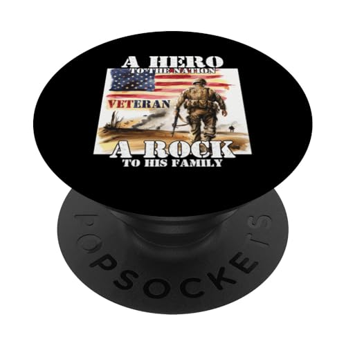 Ein Held für die Nation Ein Stein für seinen Familienveteranen Vater PopSockets Klebender PopGrip Ein Held für die Nation Ein Stein für seinen Familienveteranen Vater PopSockets Klebender PopGrip von Veteran Dad Hero Apparel.USA