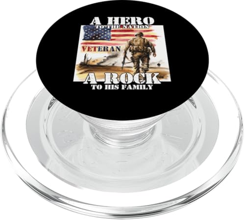 Ein Held für die Nation Ein Stein für seinen Familienveteranen Vater PopSockets PopGrip für MagSafe Ein Held für die Nation Ein Stein für seinen Familienveteranen Vater PopSockets PopGrip für MagSafe von Veteran Dad Hero Apparel.USA