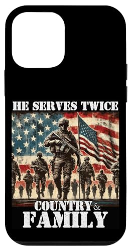 Er dient zweimal dem Militärveteranen des Landes und der Familie, Vater, Vater Hülle für iPhone 12 mini von Veteran Dad Hero Apparel.USA
