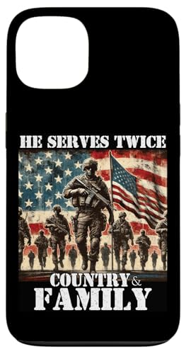 Er dient zweimal dem Militärveteranen des Landes und der Familie, Vater, Vater Hülle für iPhone 13 Er dient zweimal dem Militärveteranen des Landes und der Familie, Vater, Vater Hülle für iPhone 13 von Veteran Dad Hero Apparel.USA