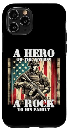 Held der Nation Ein Stein für seine Familie, Militärvater, Vater Hülle für iPhone 11 Pro Held der Nation Ein Stein für seine Familie, Militärvater, Vater Hülle für iPhone 11 Pro von Veteran Dad Hero Apparel.USA