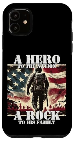 Held der Nation Ein Stein für seine Familie, Militärvater, Vater Hülle für iPhone 11 Held der Nation Ein Stein für seine Familie, Militärvater, Vater Hülle für iPhone 11 von Veteran Dad Hero Apparel.USA