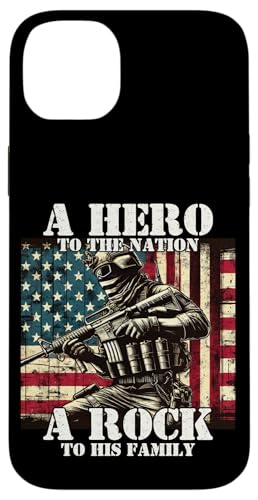 Held der Nation Ein Stein für seine Familie, Militärvater, Vater Hülle für iPhone 14 Plus Held der Nation Ein Stein für seine Familie, Militärvater, Vater Hülle für iPhone 14 Plus von Veteran Dad Hero Apparel.USA