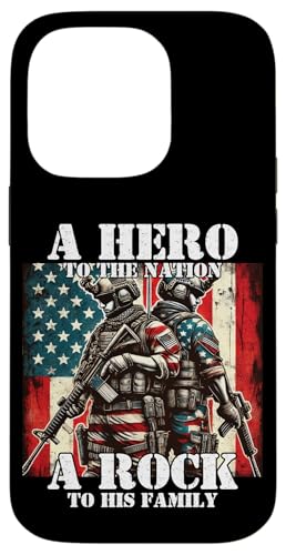 Held der Nation Ein Stein für seine Familie, Militärvater, Vater Hülle für iPhone 14 Pro Held der Nation Ein Stein für seine Familie, Militärvater, Vater Hülle für iPhone 14 Pro von Veteran Dad Hero Apparel.USA