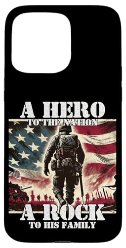Held der Nation Ein Stein für seine Familie, Militärvater, Vater Hülle für iPhone 15 Pro Max Held der Nation Ein Stein für seine Familie, Militärvater, Vater Hülle für iPhone 15 Pro Max von Veteran Dad Hero Apparel.USA