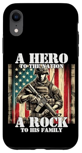 Held der Nation Ein Stein für seine Familie, Militärvater, Vater Hülle für iPhone XR Held der Nation Ein Stein für seine Familie, Militärvater, Vater Hülle für iPhone XR von Veteran Dad Hero Apparel.USA