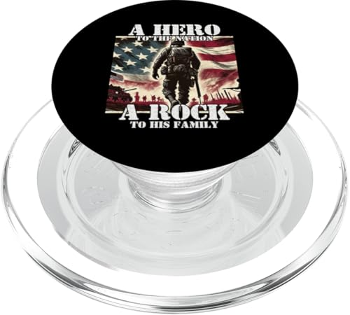 Held der Nation Ein Stein für seine Familie, Militärvater, Vater PopSockets PopGrip für MagSafe Held der Nation Ein Stein für seine Familie, Militärvater, Vater PopSockets PopGrip für MagSafe von Veteran Dad Hero Apparel.USA