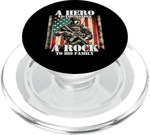 Held der Nation Ein Stein für seine Familie, Militärvater, Vater PopSockets PopGrip für MagSafe Held der Nation Ein Stein für seine Familie, Militärvater, Vater PopSockets PopGrip für MagSafe von Veteran Dad Hero Apparel.USA