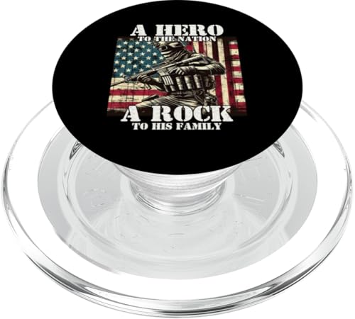 Held der Nation Ein Stein für seine Familie, Militärvater, Vater PopSockets PopGrip für MagSafe Held der Nation Ein Stein für seine Familie, Militärvater, Vater PopSockets PopGrip für MagSafe von Veteran Dad Hero Apparel.USA