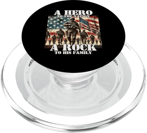 Held der Nation Ein Stein für seine Familie, Militärvater, Vater PopSockets PopGrip für MagSafe Held der Nation Ein Stein für seine Familie, Militärvater, Vater PopSockets PopGrip für MagSafe von Veteran Dad Hero Apparel.USA