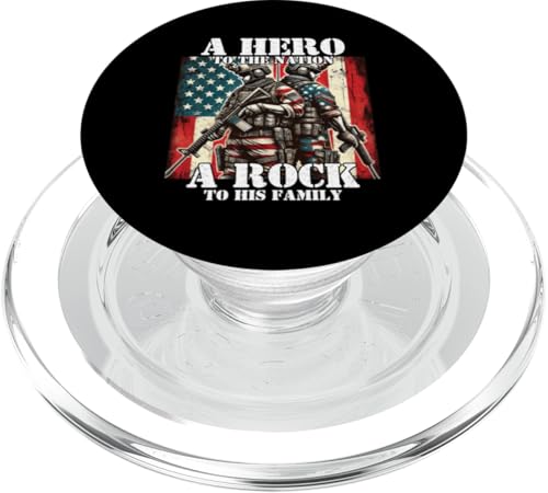 Held der Nation Ein Stein für seine Familie, Militärvater, Vater PopSockets PopGrip für MagSafe Held der Nation Ein Stein für seine Familie, Militärvater, Vater PopSockets PopGrip für MagSafe von Veteran Dad Hero Apparel.USA