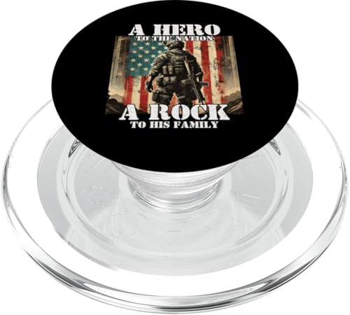 Held der Nation Ein Stein für seine Familie, Militärvater, Vater PopSockets PopGrip für MagSafe Held der Nation Ein Stein für seine Familie, Militärvater, Vater PopSockets PopGrip für MagSafe von Veteran Dad Hero Apparel.USA