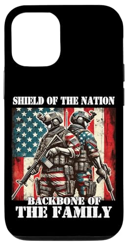 Schild Das Rückgrat der Familie, das Rückgrat der Familie, der Militärvater, der Vater Hülle für iPhone 12/12 Pro von Veteran Dad Hero Apparel.USA